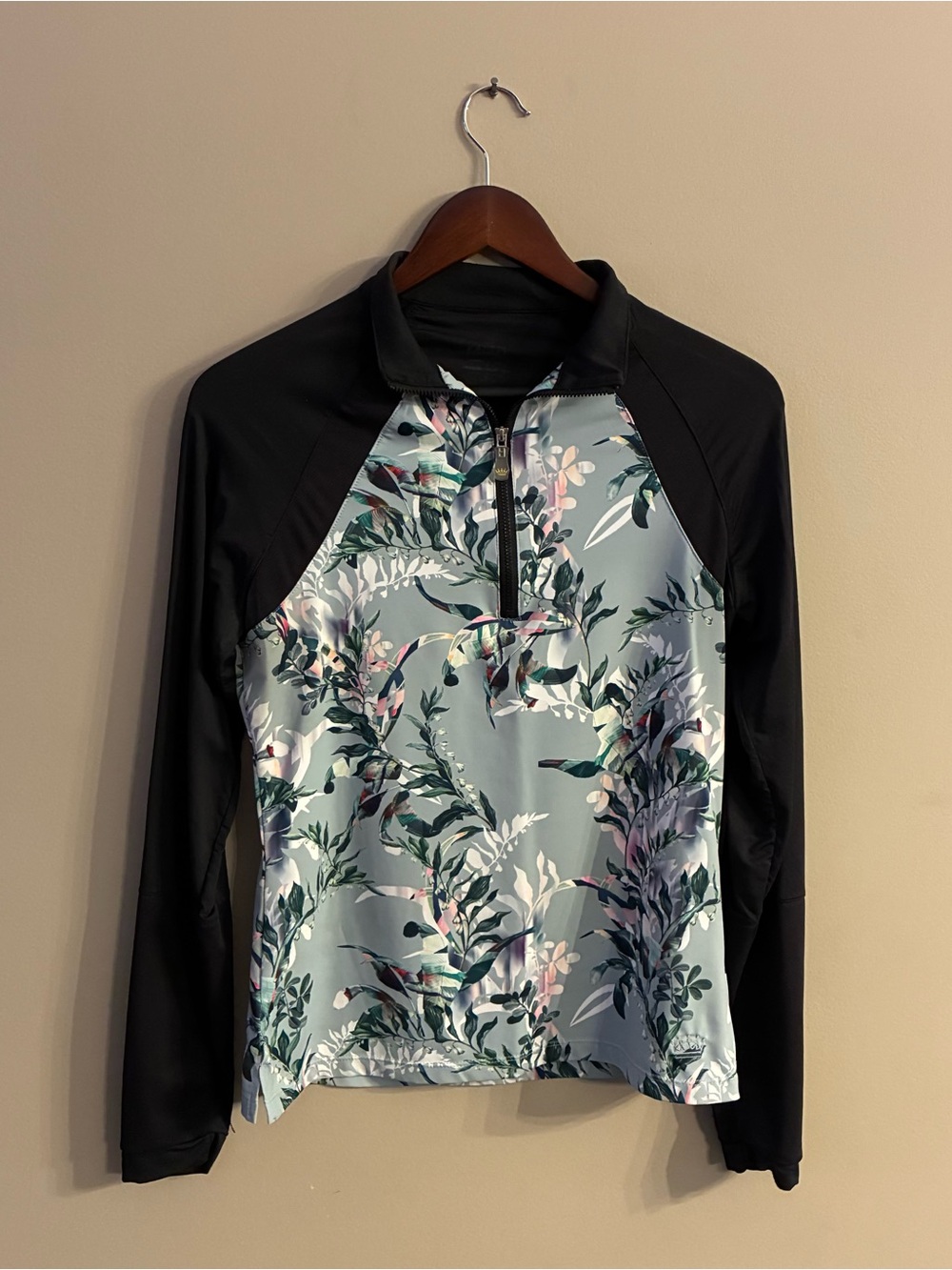 Kastel Denmark 1/4 Zip Long Sleeve Sun Shirt - Sage Botanical Print
